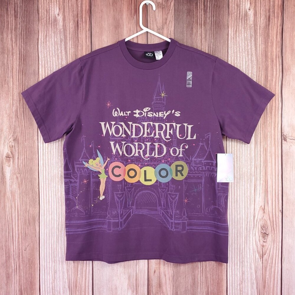 NWT Disney 100 Mens XL Tinker Bell Walt Disneys Wonderful World of Color T-shirt